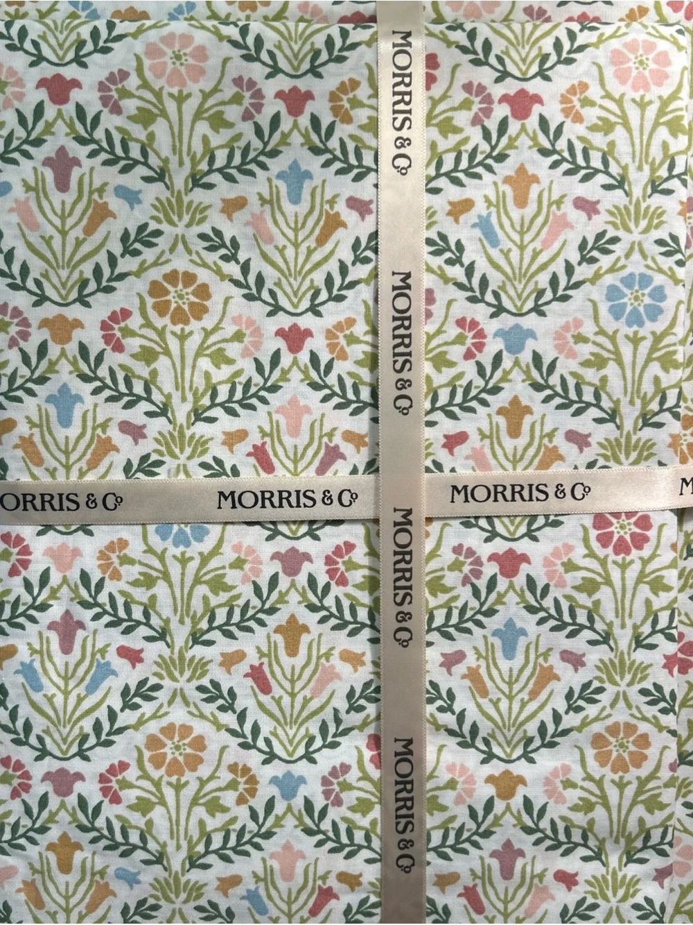 WILLIAM MORRIS & Co Green Pink Floral QUEEN SHEET SET 4 PC